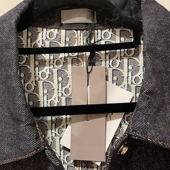Dior oblique Jean shirt denim jacket size small Dior logo nwt retail 2050 shirt - Picture 2 of 7